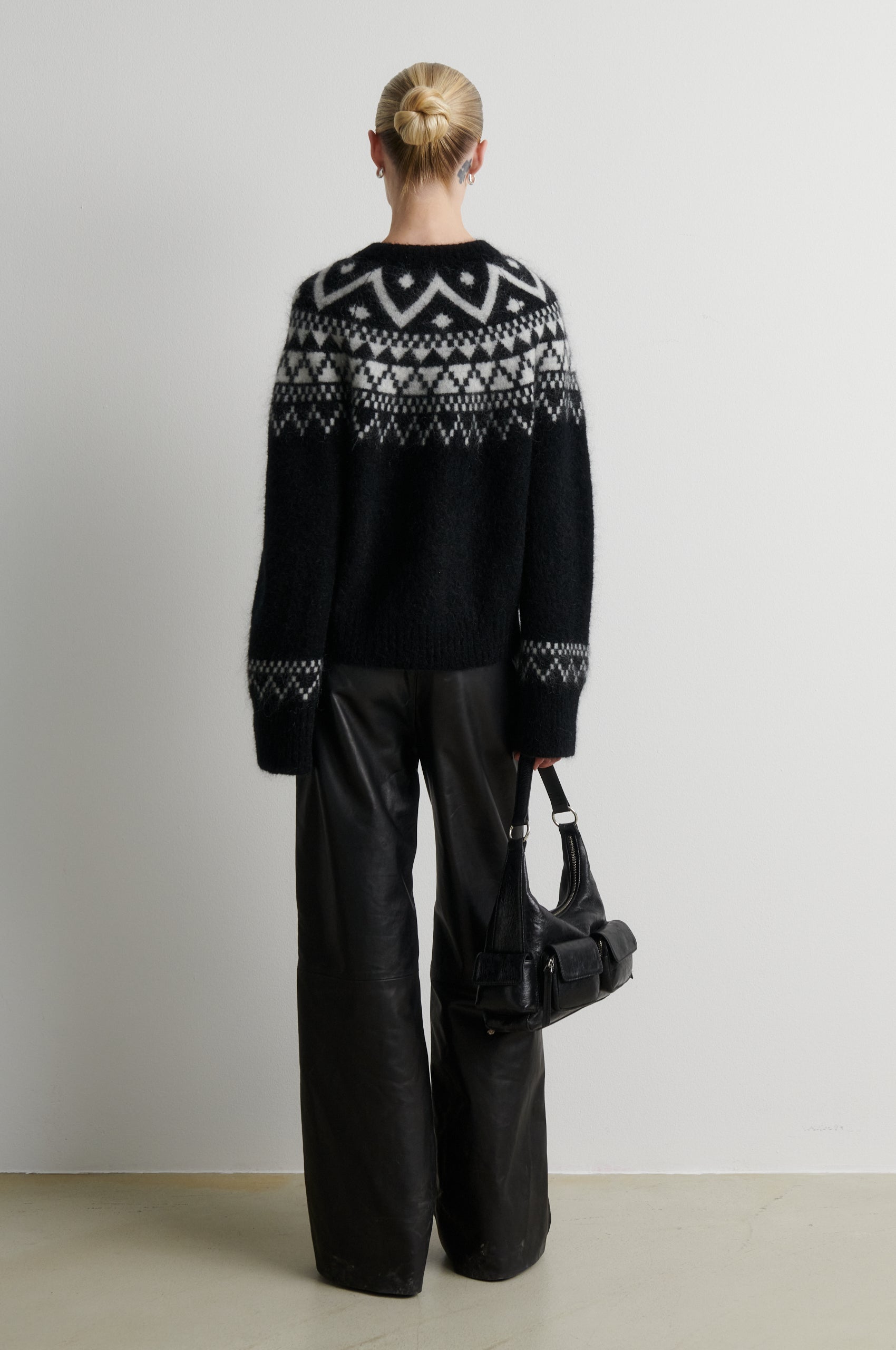Second Female Schwarzer Cardigan mit Intarsie – Ansicht 6