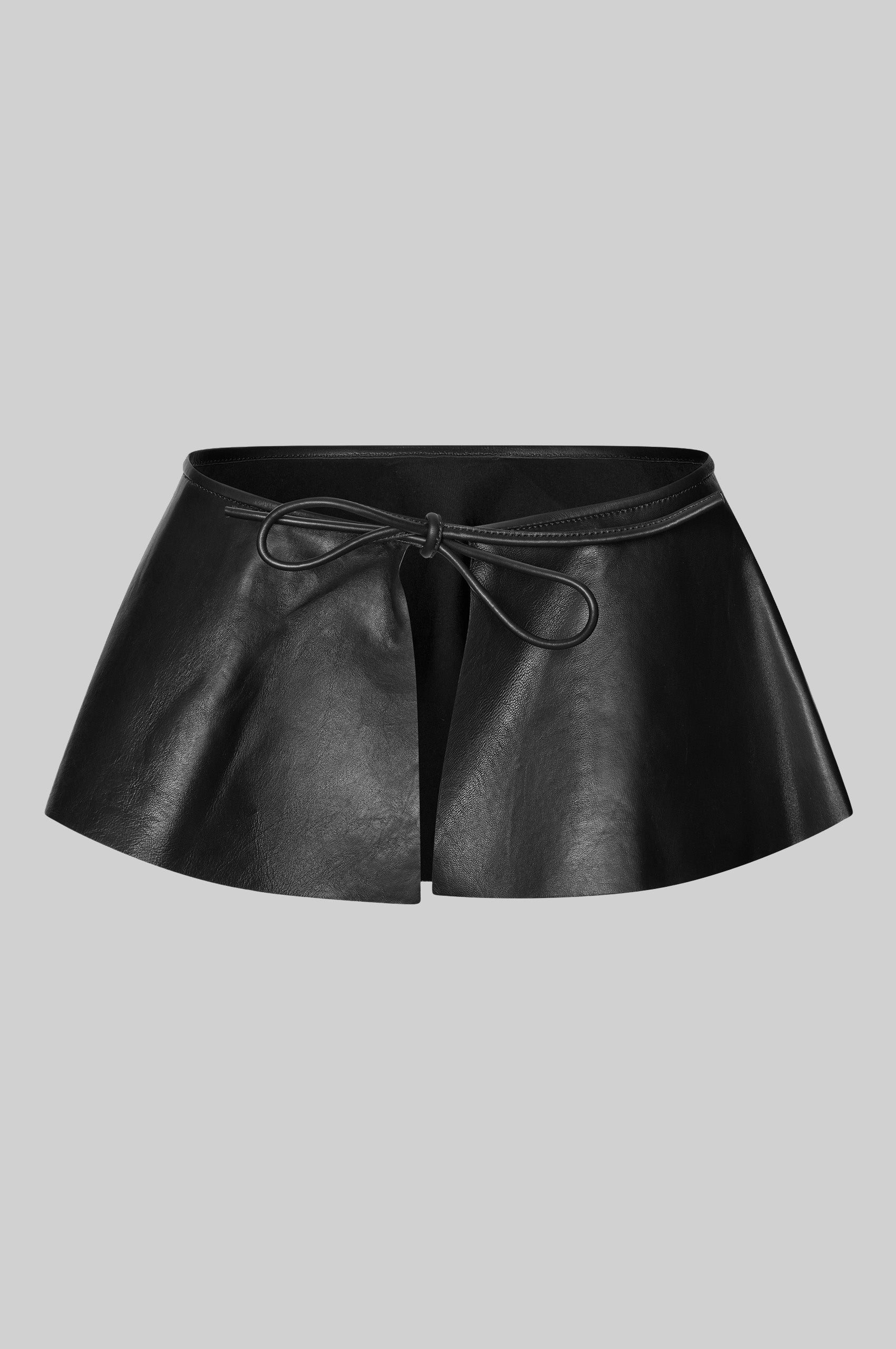 Second Female Schwarzer Leder Peplum-Gürtel – Produktbild