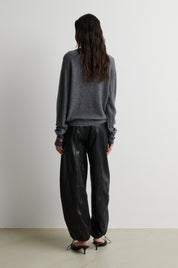 Second Female Mittelgrauer Wolle-Kaschmir V-Neck Pullover – Ansicht 6
