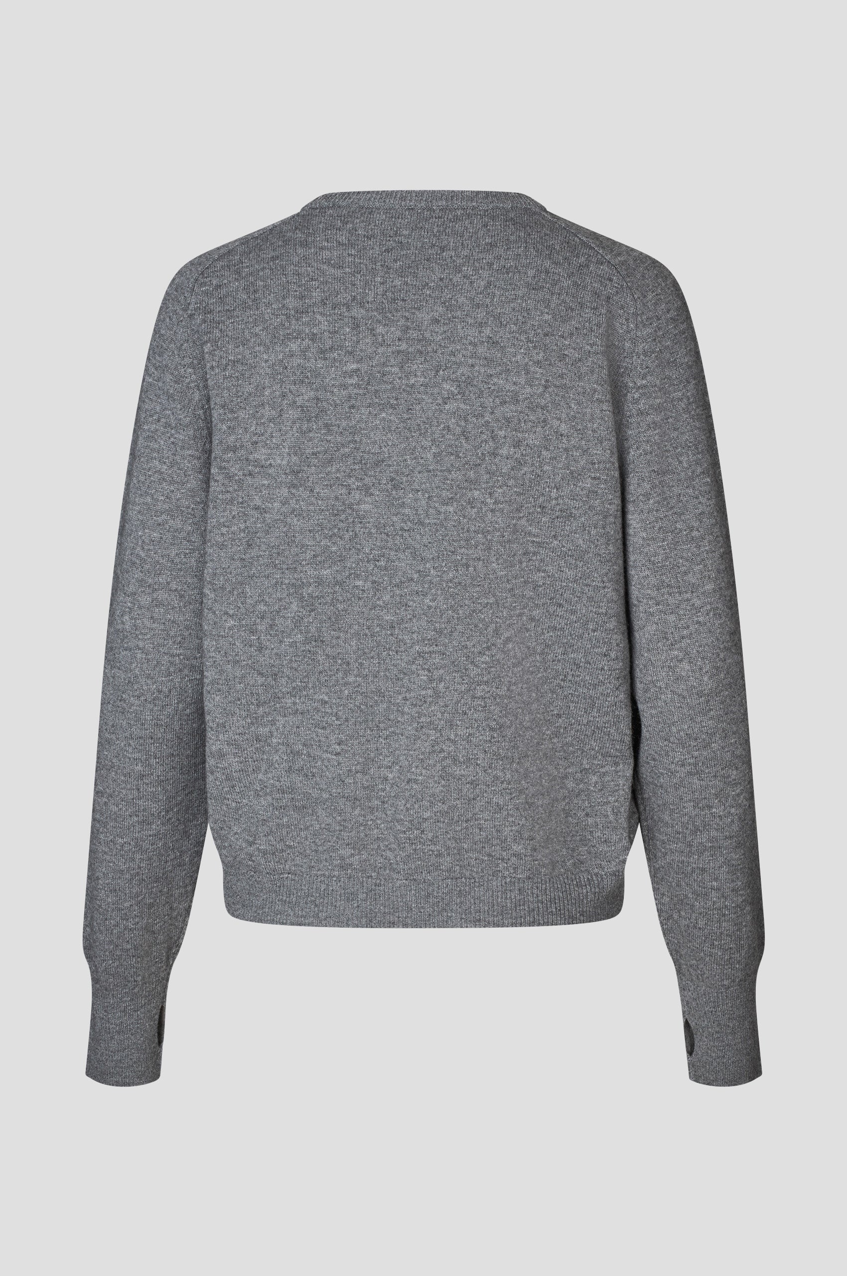 Second Female Mittelgrauer Wolle-Kaschmir V-Neck Pullover – Ansicht 7