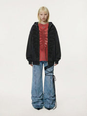 AVAVAV Enzyme washed Hoodie mit Cut+Sewn Parts auf Brust