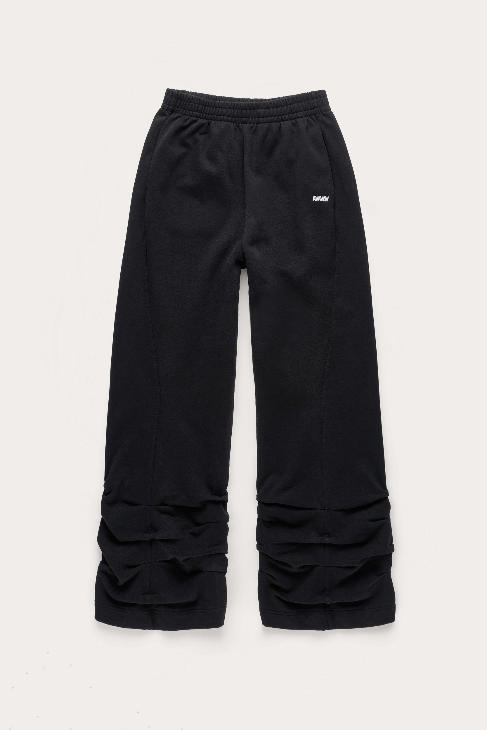 AVAVAV Schwarze Sweatpants mit Raffung – Vorderansicht