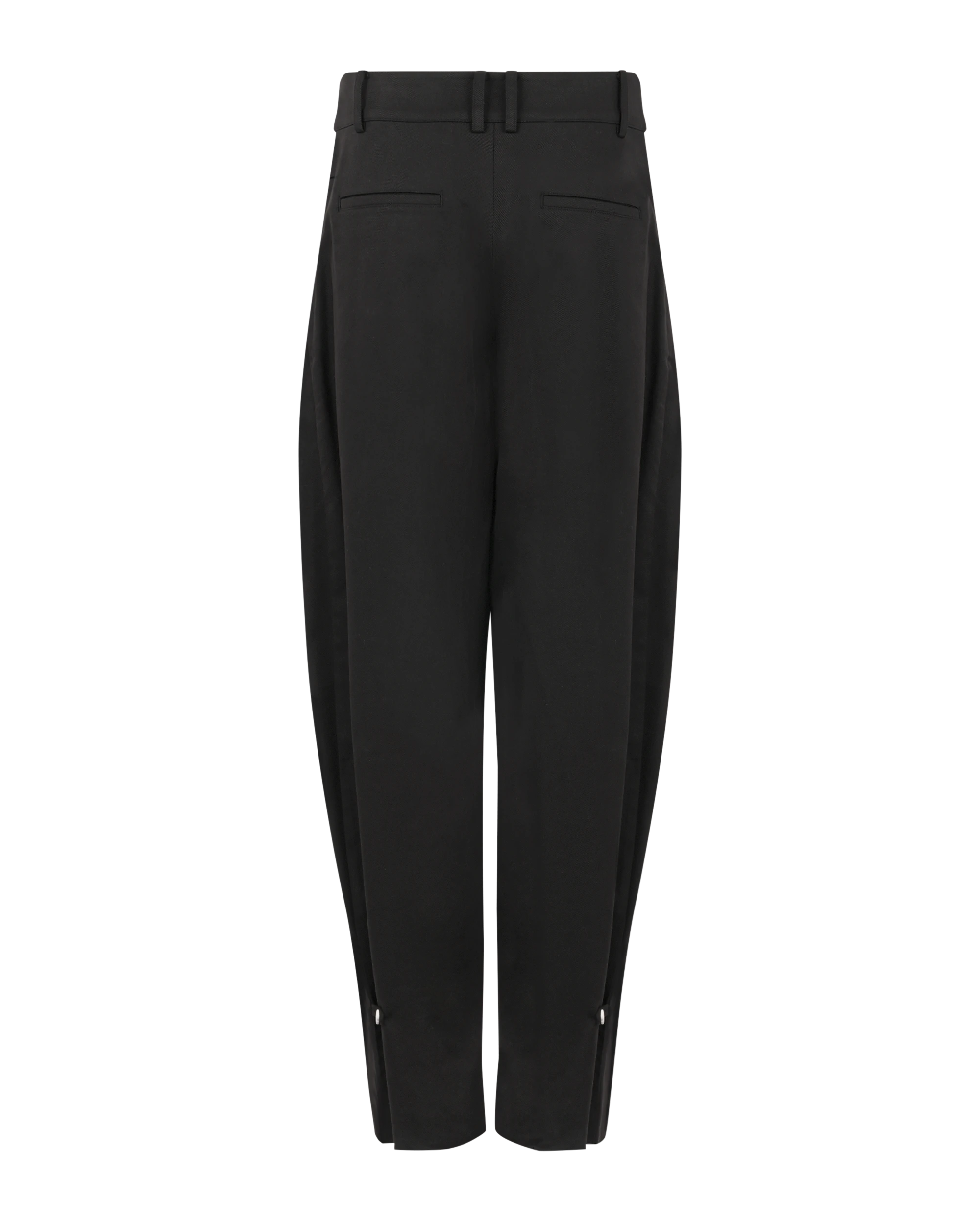 ENTIRE STUDIOS Schwarze tapered Twillhose – Detail