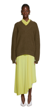 Entire Studios Olivgrüner Grobstrickpullover – Ansicht 2