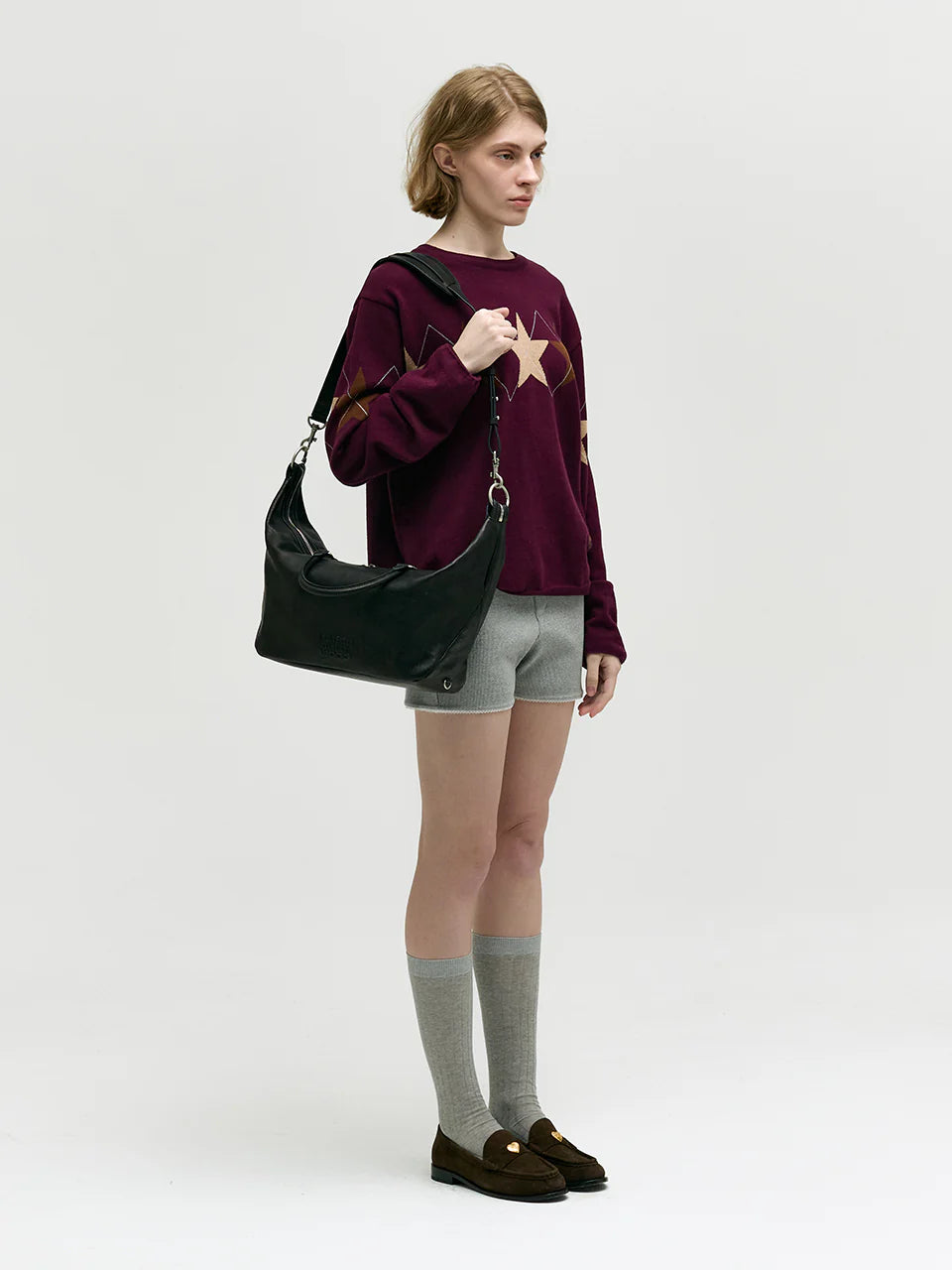 MARGESHERWOOD Schwarze Barreltasche mit abnehmbaren Schultergurt