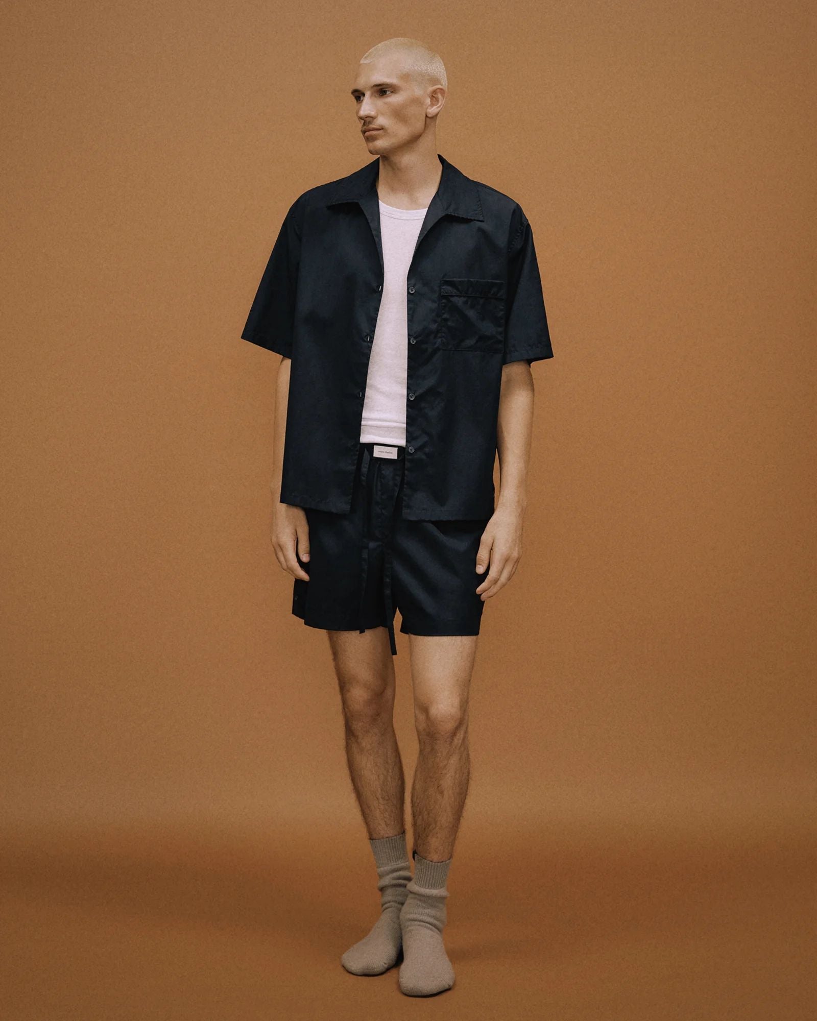 Entire Studios Schwarze Pyjamashorts