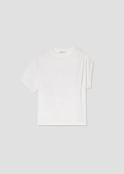 Agolde Weißes asymmetrisch geschnittenes T-Shirt – am Model