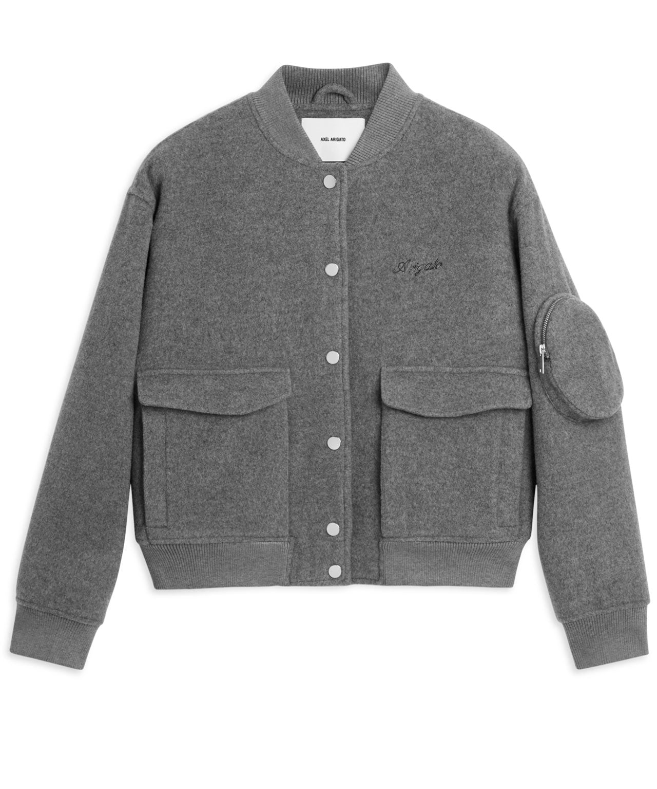 AXEL ARIGATO Graue Bomberjacke aus Wollmix