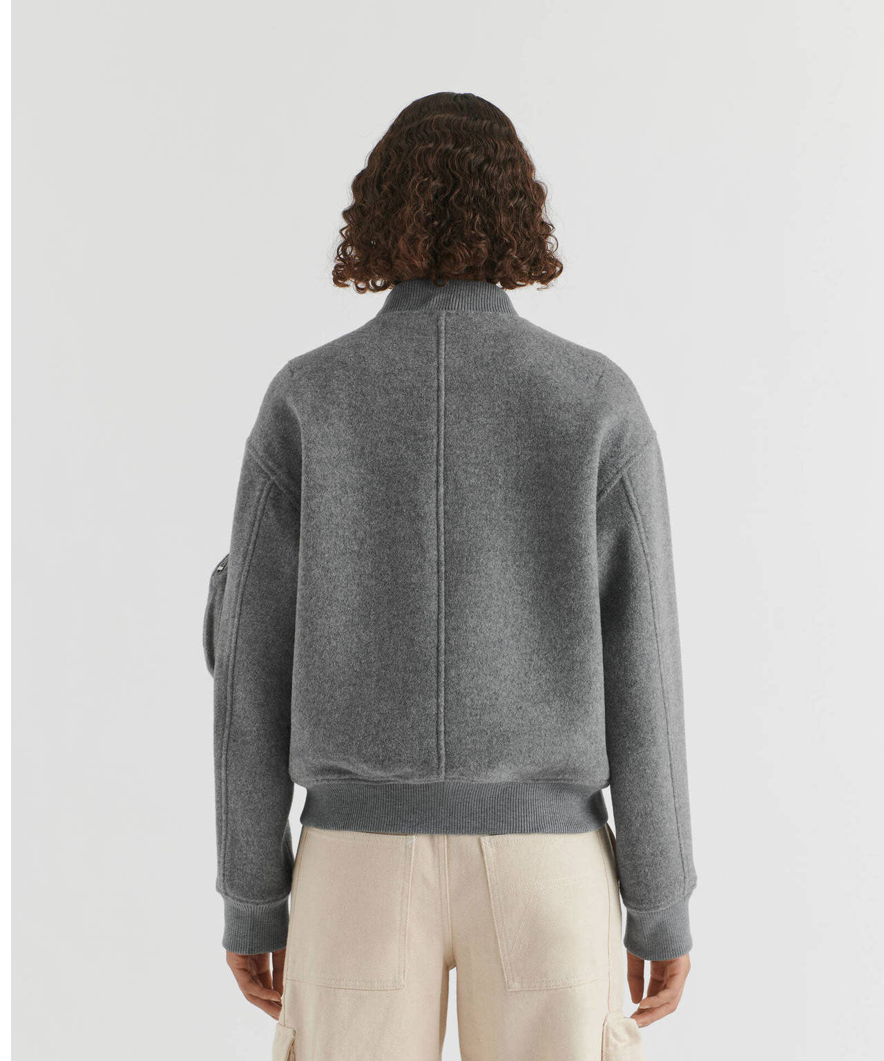 AXEL ARIGATO Graue Bomberjacke aus Wollmix