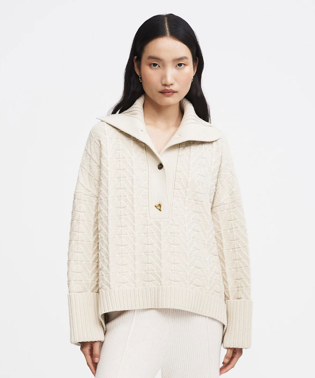 AERON  Oversized Stricktroyer mit Zopfmuster