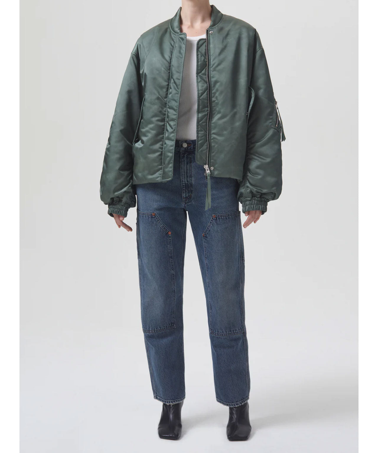 AGOLDE Shoreditch Bomberjacke, steel green