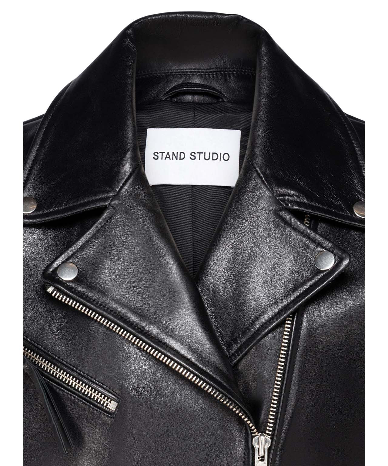 STAND STUDIO Schwarze oversized Bikerweste