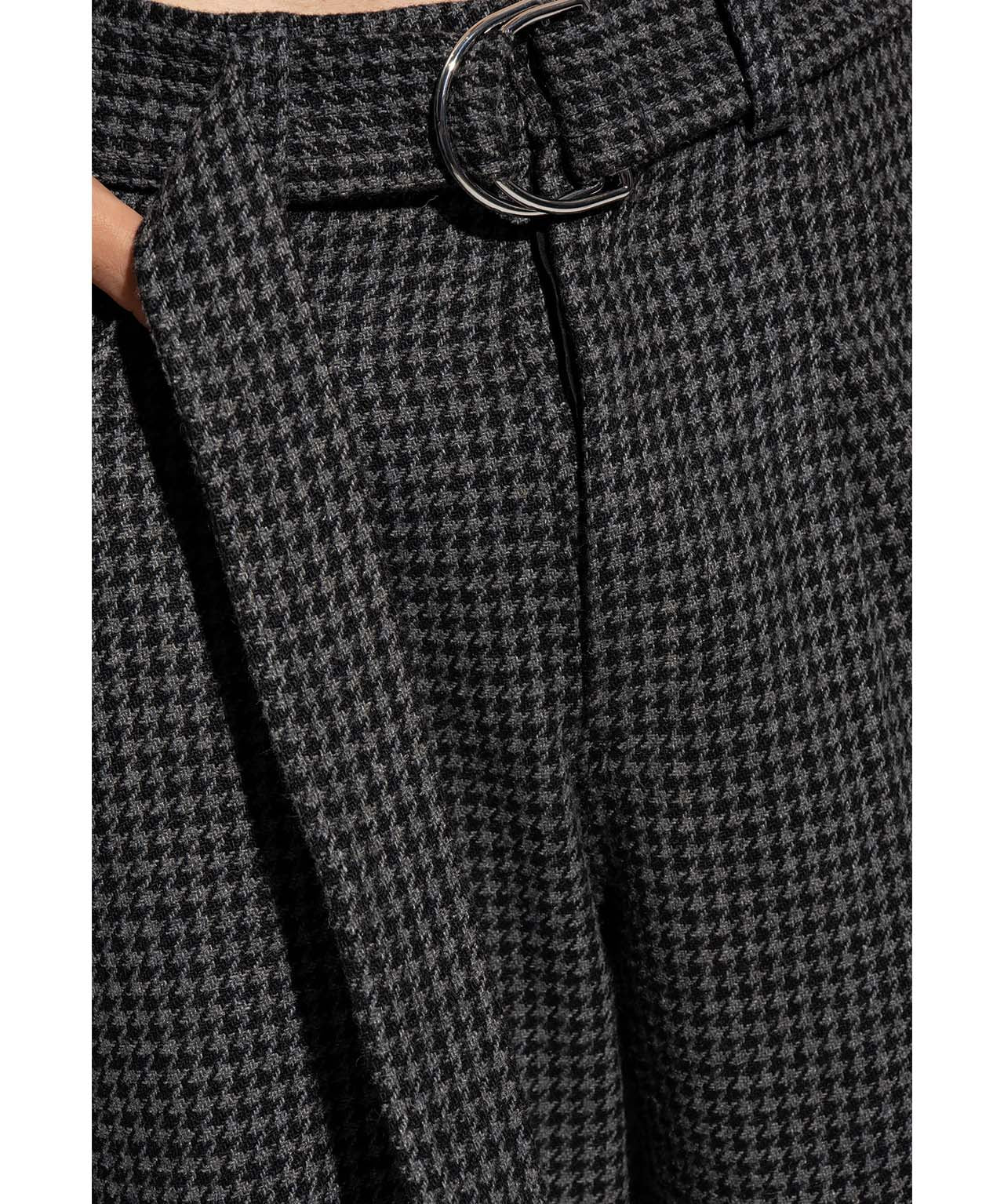 NANUSHKA Karierte Wollhose mit Gürtel