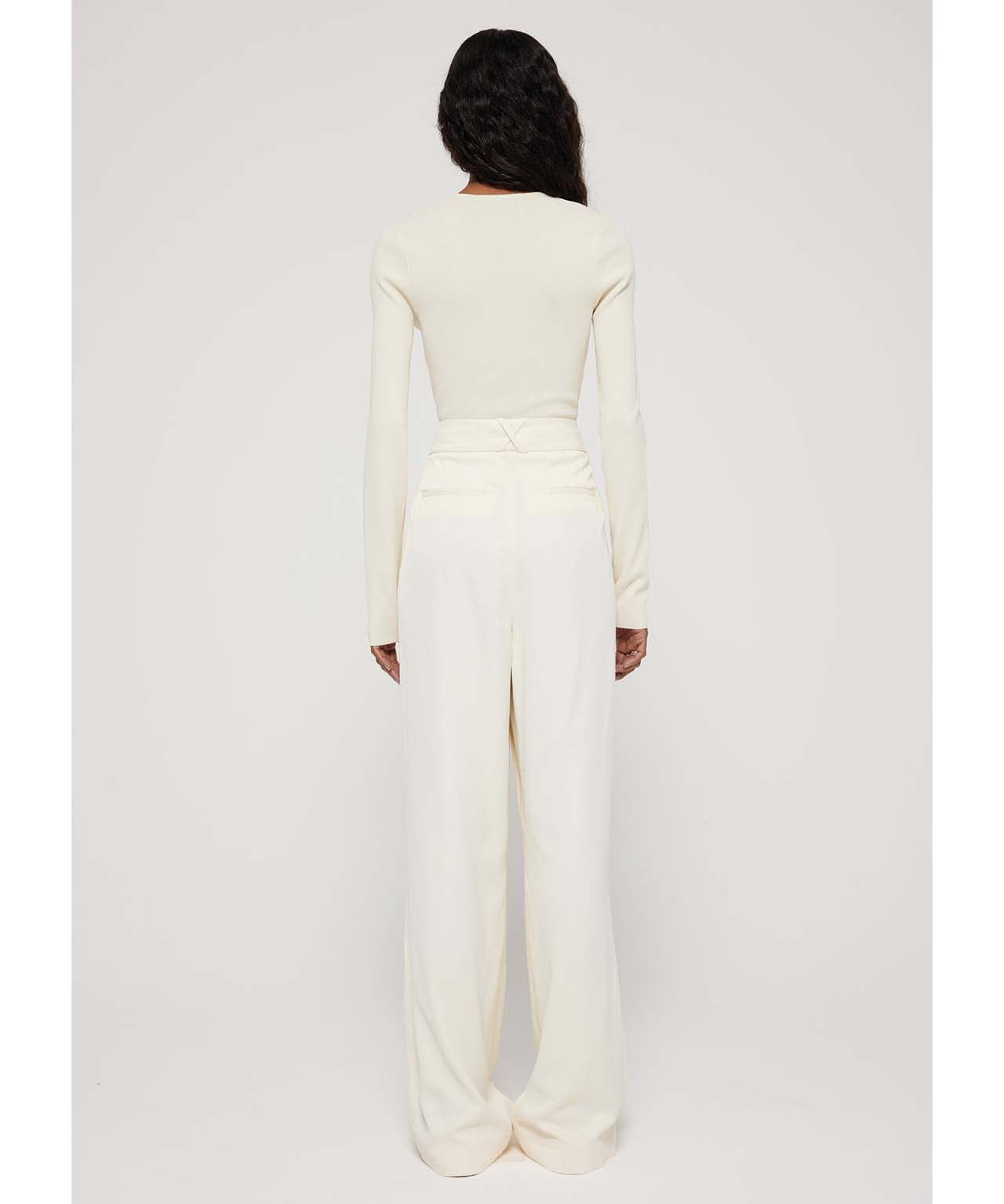 RÓHE Cremefarbene, weite Anzughose