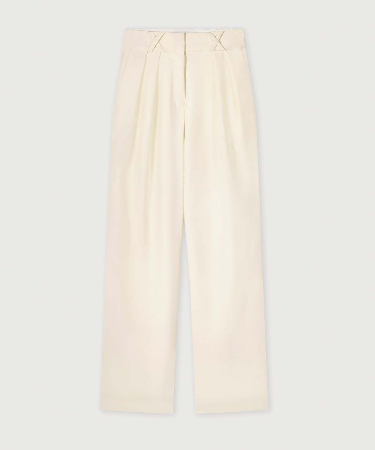 RÓHE Cremefarbene, weite Anzughose