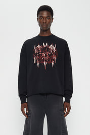 44LABELGROUP Oversized Printed Crewneck "Damage"