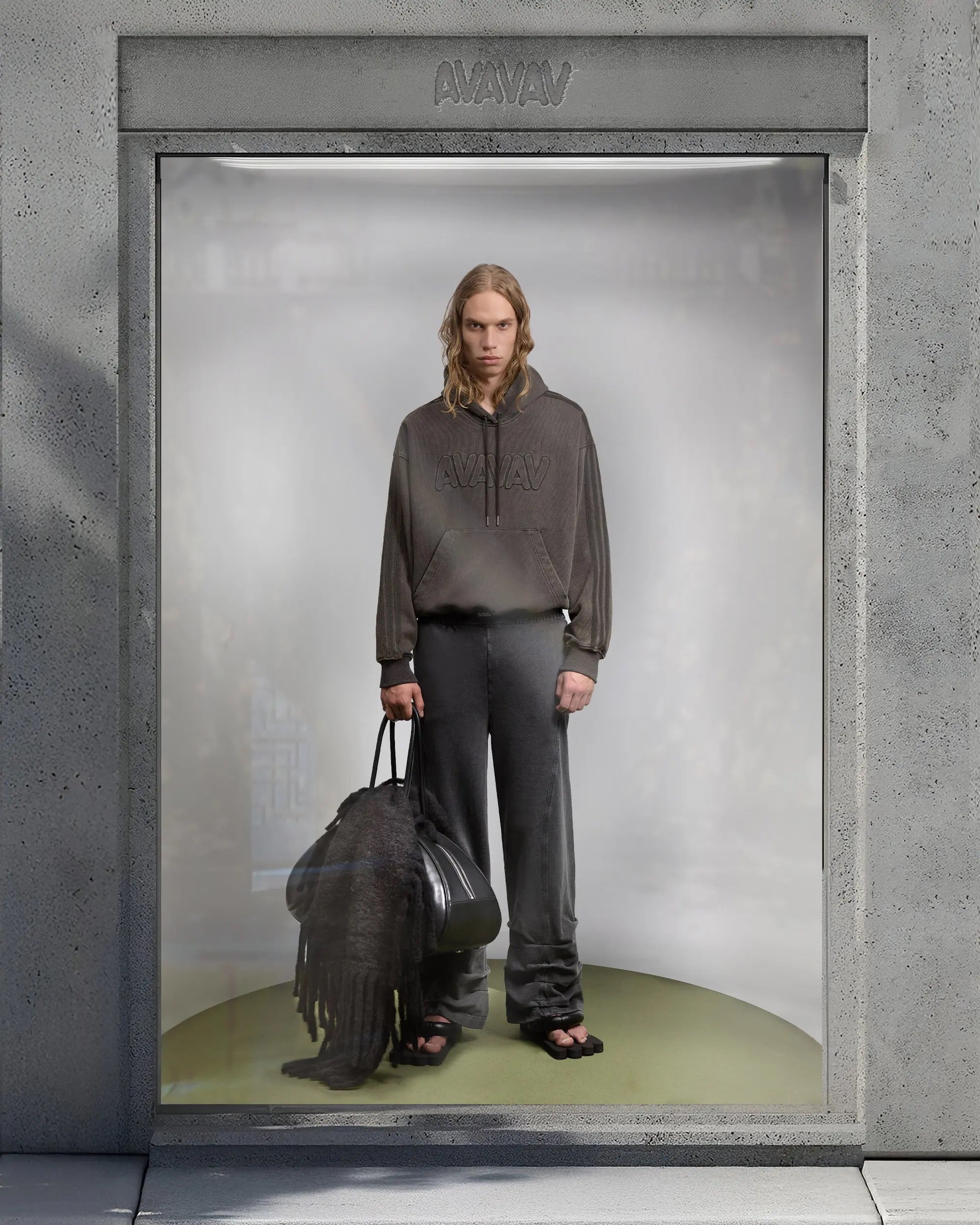 AVAVAV Oversized Sweathose mit gerafftem Bein