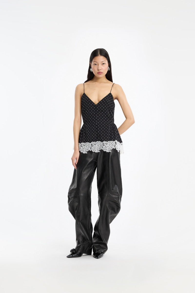 ROTATE Lederhose mit geshaptem Bein