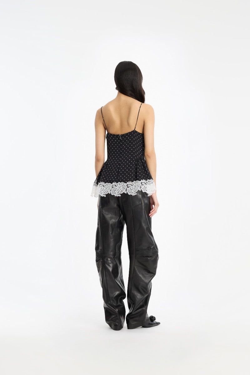 ROTATE Lederhose mit geshaptem Bein