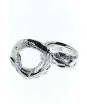 CAROLIN DIELER, Long Sander Double Ring, Sterling Silver