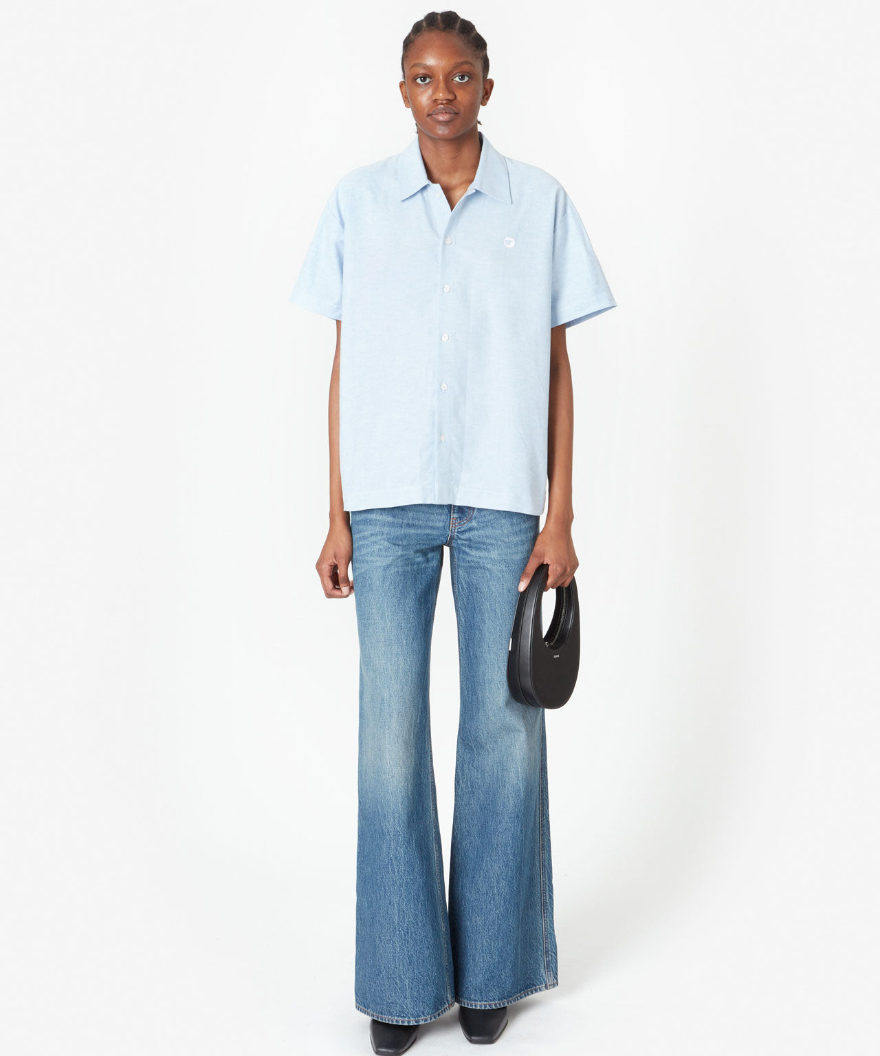 COPERNI Hellblaue Kurzarmbluse