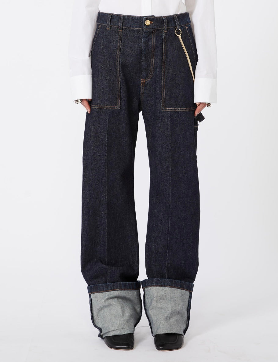 SPORTMAX Raw Denim mit Cargo Details