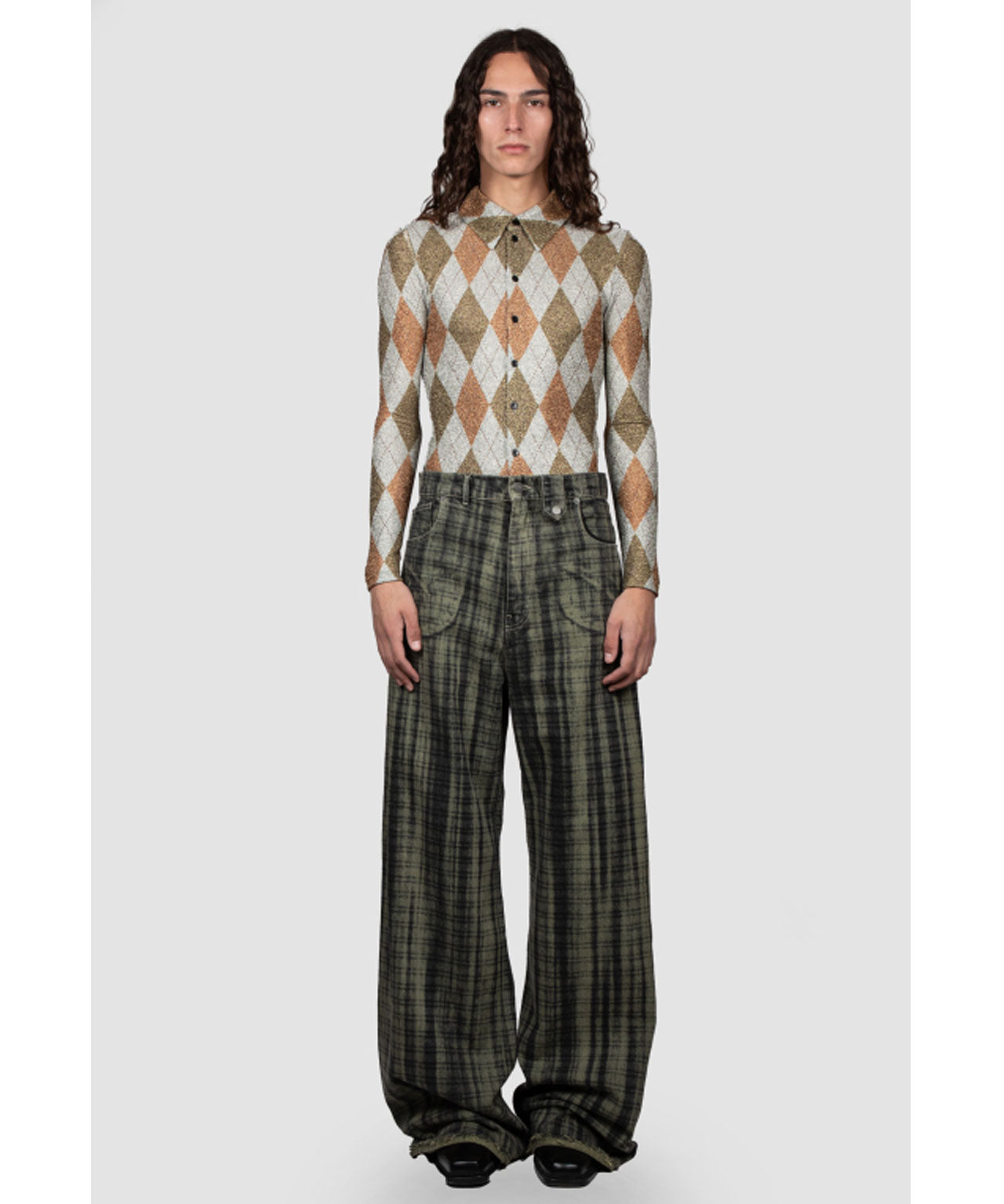 EGONLAB Karierte Baggy Denim