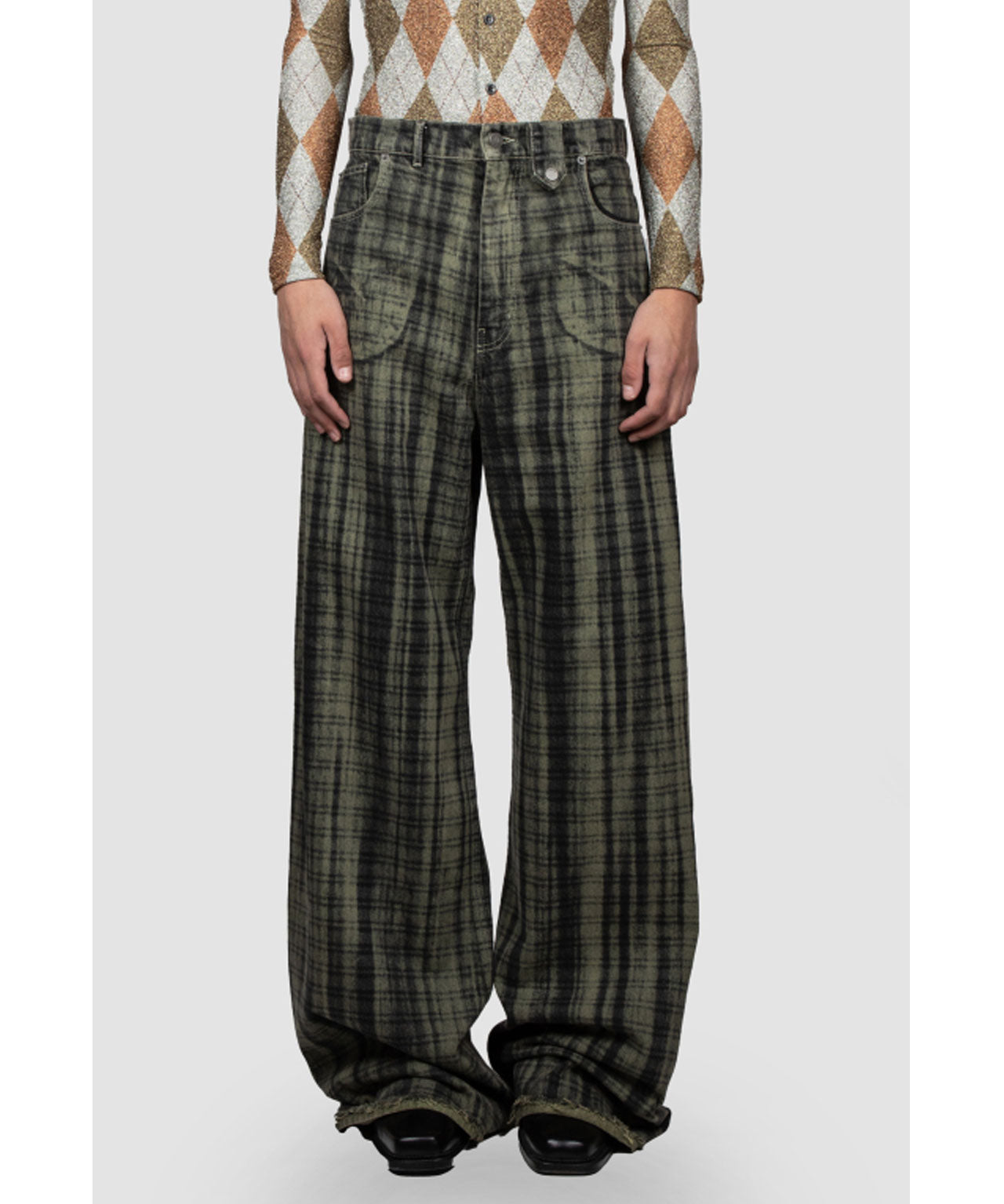 EGONLAB Karierte Baggy Denim