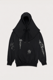 AVAVAV Schwarzer Hoodie mit seitlichen Flügeln