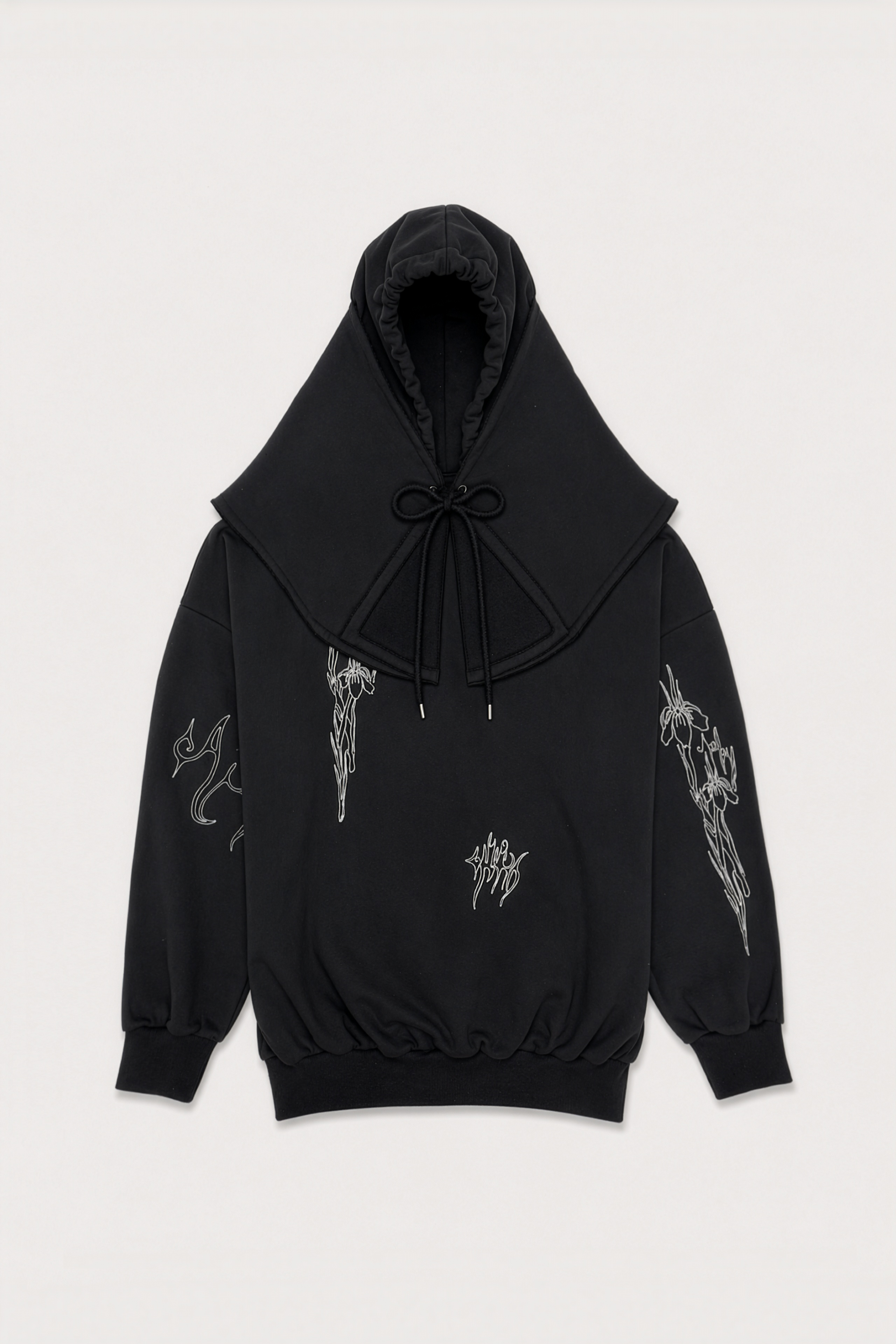 AVAVAV Schwarzer Hoodie mit seitlichen Flügeln
