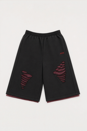 AVAVAV Oversized Sweatshorts mit kontrastigem Mesh