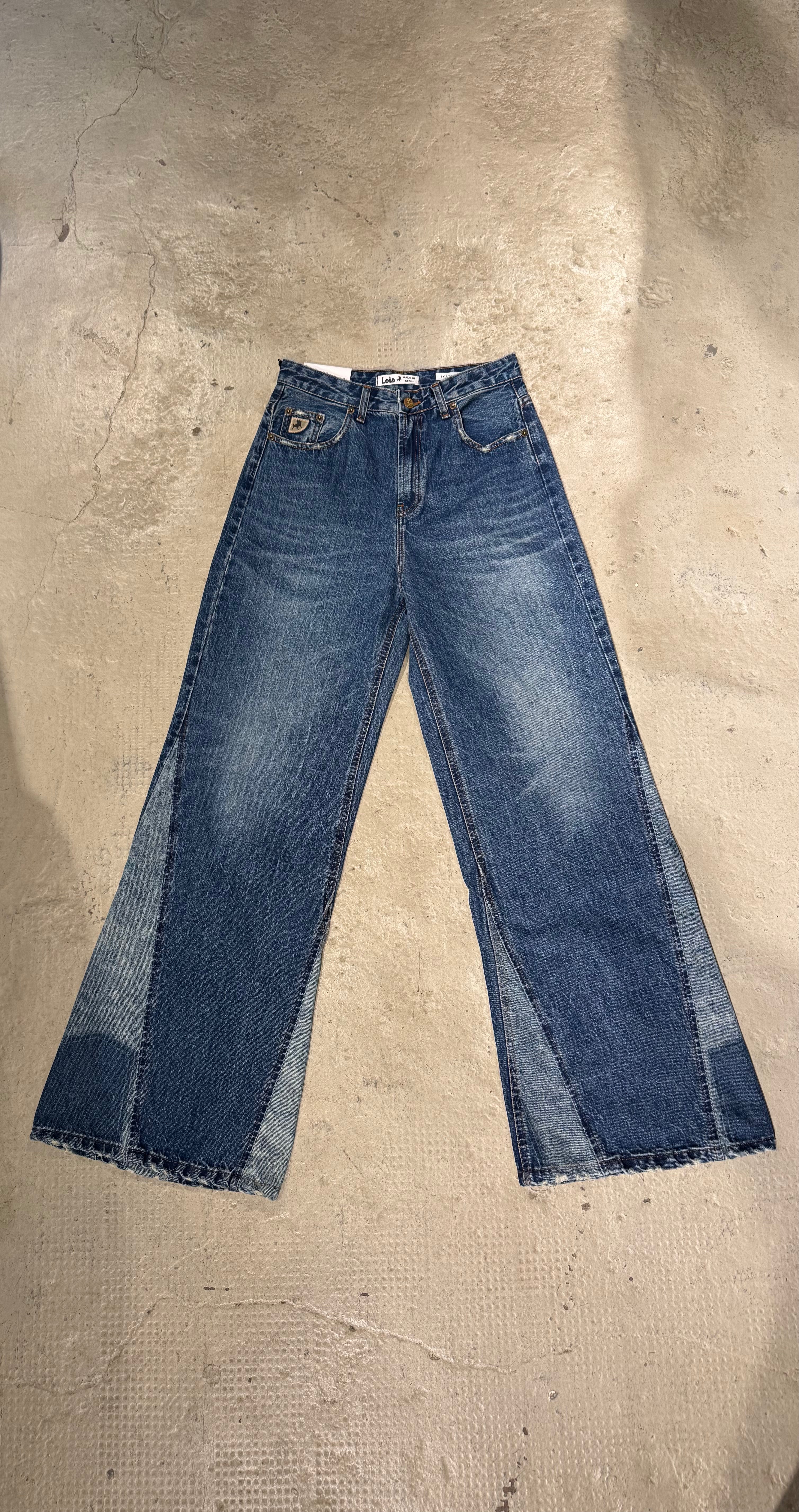 LOIS Flared Jeans mit Patchwork-Details