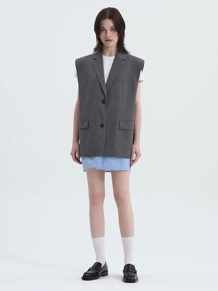 JUUN.J Oversized, graue Blazerweste