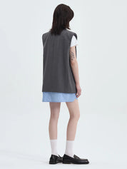 JUUN.J Oversized, graue Blazerweste