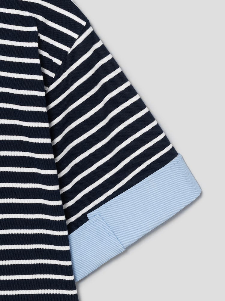 JUUN.J Gestreiftes Polo-Shirt mit Layerparts and Kragen und Ärmel