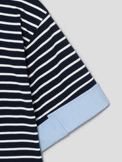 JUUN.J Gestreiftes Polo-Shirt mit Layerparts and Kragen und Ärmel