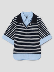 JUUN.J Gestreiftes Polo-Shirt mit Layerparts and Kragen und Ärmel