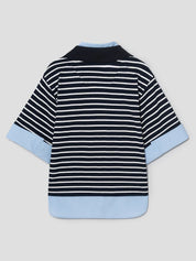 JUUN.J Gestreiftes Polo-Shirt mit Layerparts and Kragen und Ärmel