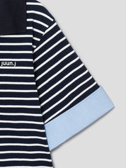 JUUN.J Gestreiftes Polo-Shirt mit Layerparts and Kragen und Ärmel