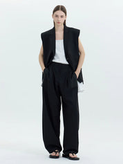 JUUN.J Oversized, schwarze Blazerweste