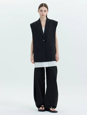 JUUN.J Oversized, schwarze Blazerweste