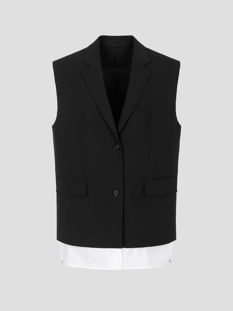 JUUN.J Oversized, schwarze Blazerweste