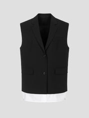 JUUN.J Oversized, schwarze Blazerweste
