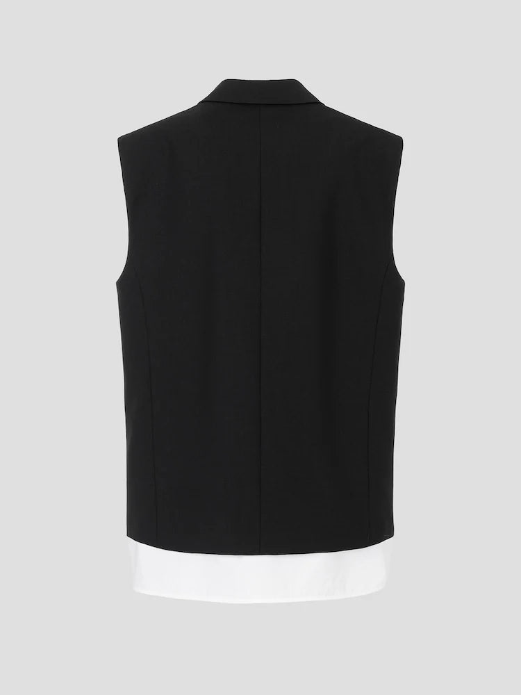JUUN.J Oversized, schwarze Blazerweste