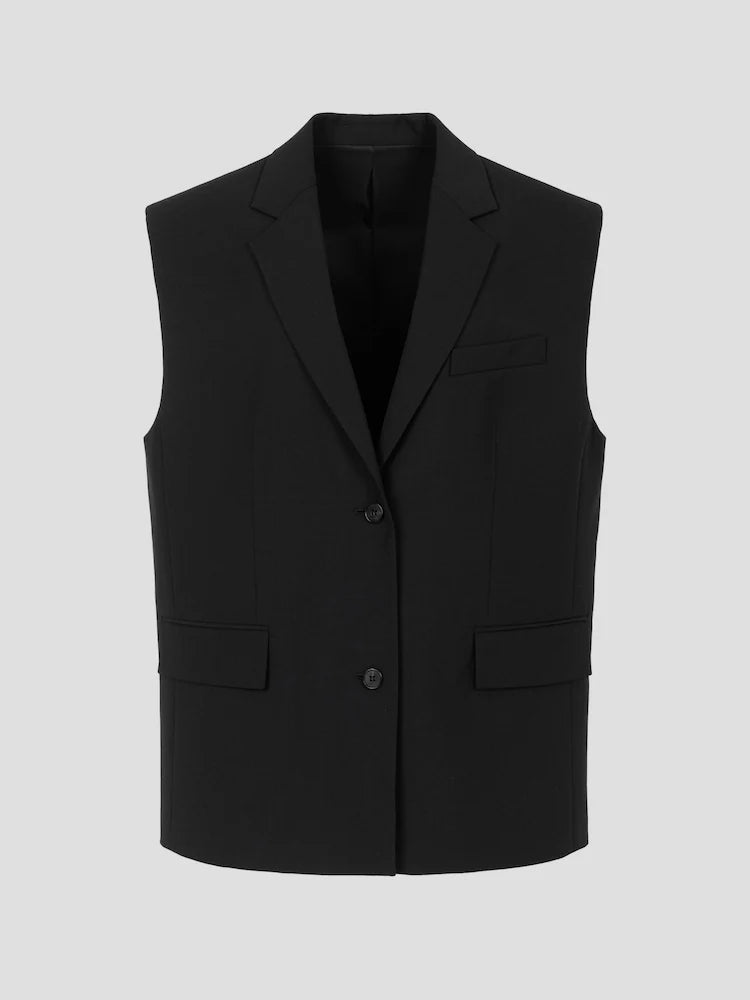 JUUN.J Oversized, schwarze Blazerweste