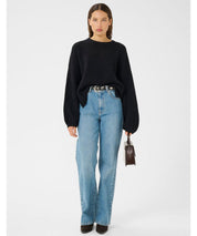 GESTUZ Schwarzer, boxy Pullover