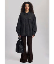 GESTUZ Braun kariertes Overshirt