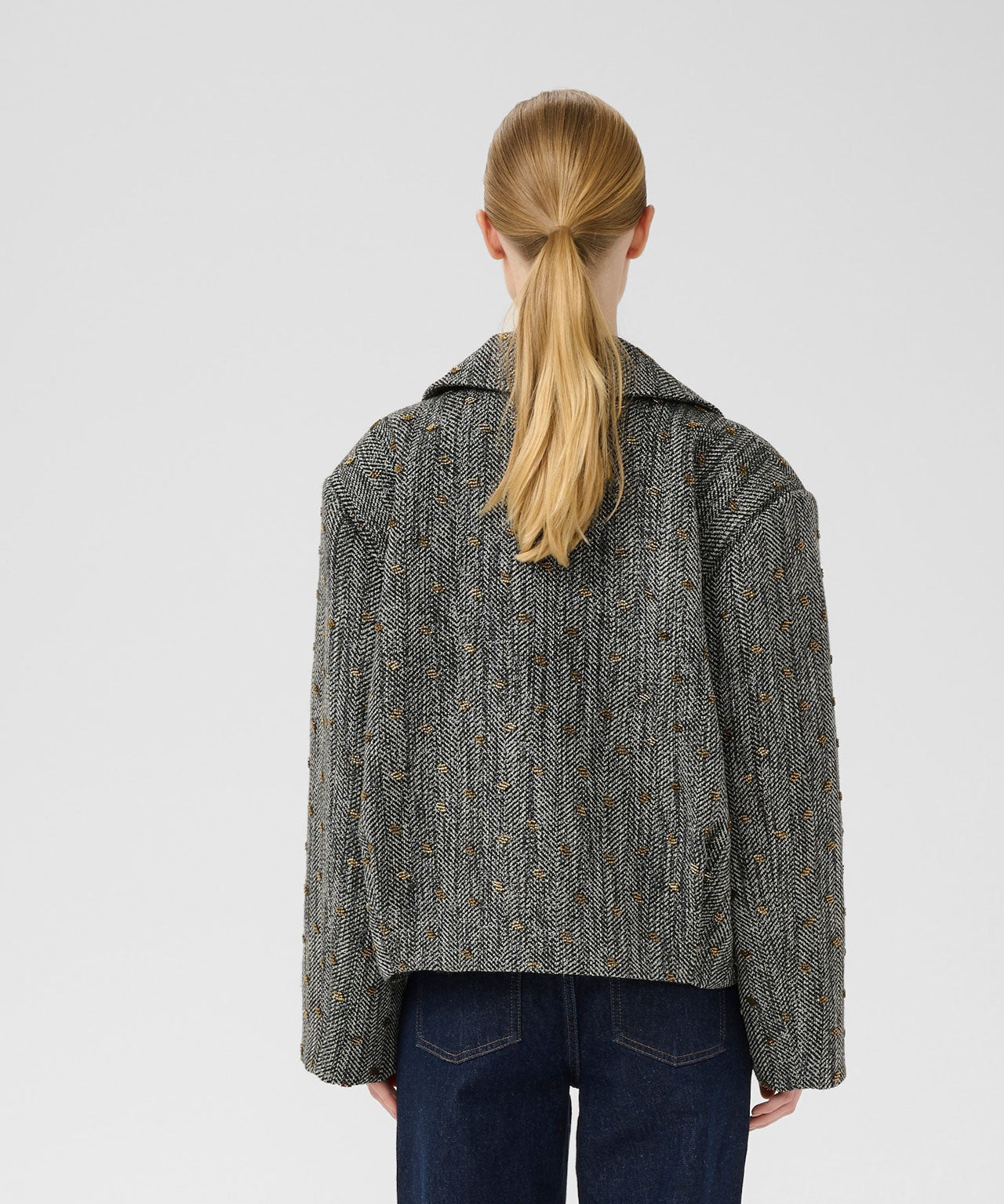 GESTUZ Oversized Blazer mit Herringbonetsruktur