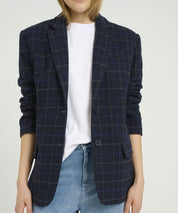 GESTUZ Dunkelblauer, karierter Blazer