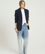 GESTUZ Dunkelblauer, karierter Blazer